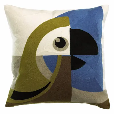 Coussins - Coussin brodé Loro Cèdre 45 x 45 - MAISON VIVARAISE - SDE VIVARAISE WINKLER