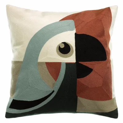 Coussins - Coussin brodé Loro Ciel 45 x 45 - MAISON VIVARAISE - SDE VIVARAISE WINKLER