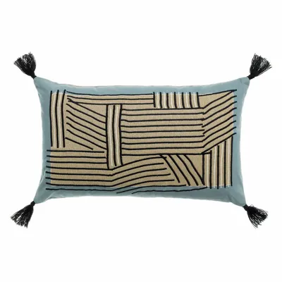 Cushions - Embroidered cushion Kori Ciel 30 X 50 - MAISON VIVARAISE - SDE VIVARAISE WINKLER