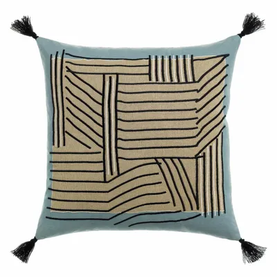 Coussins - Coussin brodé Kori Ciel 45 x 45 - MAISON VIVARAISE - SDE VIVARAISE WINKLER