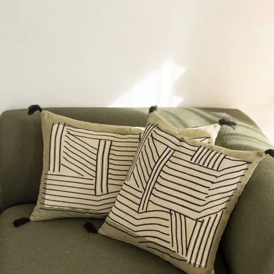 Coussins - Coussin brodé Kori Cèdre 40 x 65 - MAISON VIVARAISE - SDE VIVARAISE WINKLER