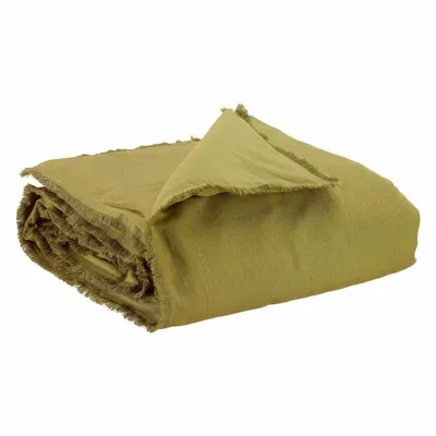 Throw blankets - Plain bed runner Laly Cèdre 85 X 200 - MAISON VIVARAISE - SDE VIVARAISE WINKLER