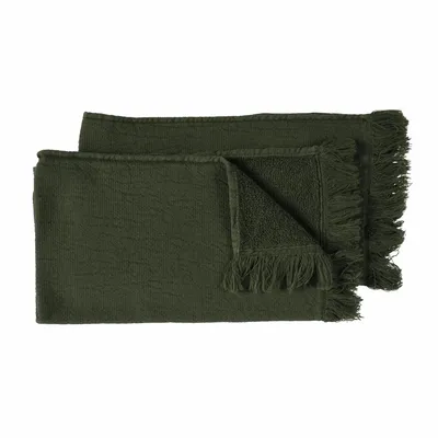Bath towels - Set of 2 guest towels Luna Kale 30 X 50 - LA CERISE SUR LE GATEAU