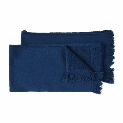 Serviettes de bain - Lot de 2 serviettes invités Luna Midnight 30 x 50 - LA CERISE SUR LE GATEAU