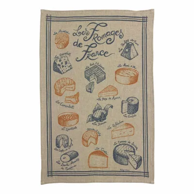 Dish towels - Linen Tea Towel Les fromages Naturel 45 X 70 - MAISON VIVARAISE - SDE VIVARAISE WINKLER