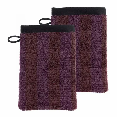 Autres linges de bain - Lot de 2 gants de toilette Charly Figue 15 x 21 - LA CERISE SUR LE GATEAU