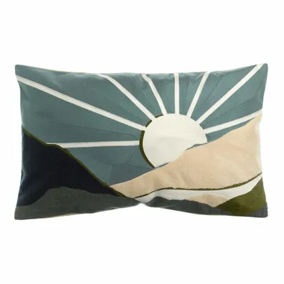 Coussins - Coussin brodé Elie Vert de gris 40 x 65 - MAISON VIVARAISE - SDE VIVARAISE WINKLER