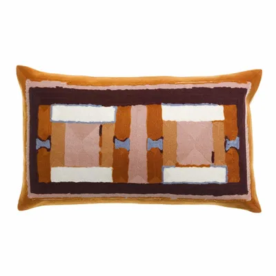 Cushions - Embroidered Cushion Taho Cuivre 30 X 50 - MAISON VIVARAISE - SDE VIVARAISE WINKLER