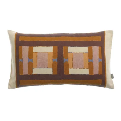 Cushions - Taho Printed Cushion Cuivre 30 X 50 - MAISON VIVARAISE - SDE VIVARAISE WINKLER