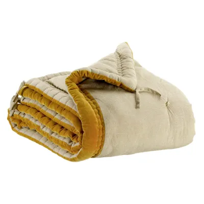 Plaids - Edredon Elise Chambray Maïs 80 x 180 - MAISON VIVARAISE - SDE VIVARAISE WINKLER