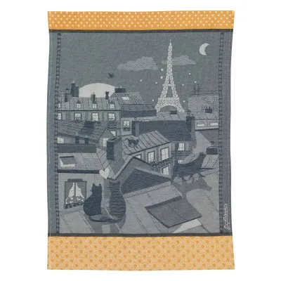 Torchons - Torchon jacquard Toits de Paris Bleu 50 x 70 - MAISON VIVARAISE - SDE VIVARAISE WINKLER