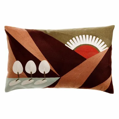 Cushions - Embroidered Cushion Eol Minéral 40 X 65 - MAISON VIVARAISE - SDE VIVARAISE WINKLER