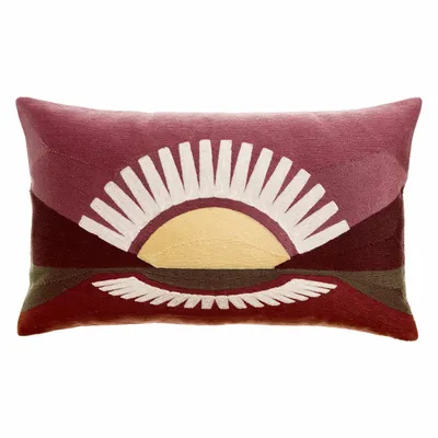 Cushions - Embroidered Cushion Eol Bordeaux 30 X 50 - MAISON VIVARAISE - SDE VIVARAISE WINKLER