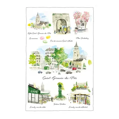 Dish towels - Kitchen towel St Germain Des Près Blanc 48 X 72 - MAISON VIVARAISE - SDE VIVARAISE WINKLER
