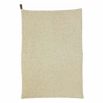 Torchons - Torchon nid d'abeilles bicolore Mumba Câpre Naturel 50 x 70 - MAISON VIVARAISE - SDE VIVARAISE WINKLER