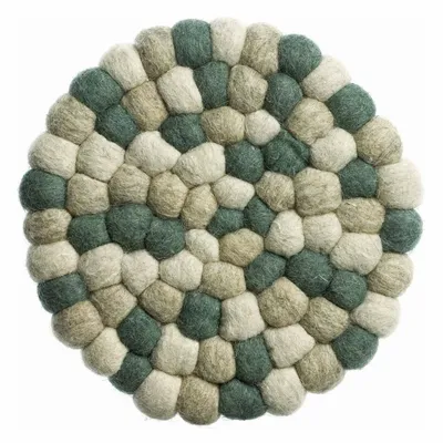 Dessous de plat - Dessous de plat Brian recyclé Naturel Vert Diamètre 20 cm - MAISON VIVARAISE - SDE VIVARAISE WINKLER