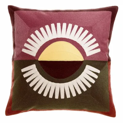 Coussins - Coussin brodé Eol Bordeaux 45 x 45 - MAISON VIVARAISE - SDE VIVARAISE WINKLER