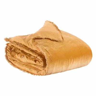 Throw blankets - Plain eiderdown Fara Cannelle 85 X 200 - MAISON VIVARAISE - SDE VIVARAISE WINKLER