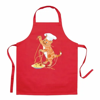 Tabliers de cuisine - Tablier de cuisine enfant Chat en cuisine recyclé Rouge 52 x 63 - MAISON VIVARAISE - SDE VIVARAISE WINKLER