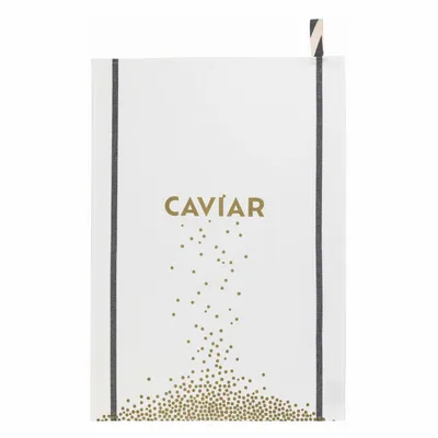 Dish towels - Kitchen towel Caviar Blanc 50 X 70 - LA CERISE SUR LE GATEAU