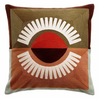 Cushions - Embroidered Cushion Eol Minéral 45 X 45 - MAISON VIVARAISE - SDE VIVARAISE WINKLER