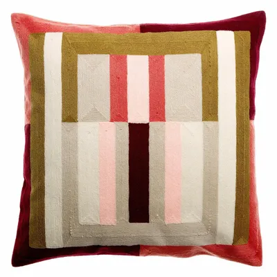 Cushions - Embroidered Cushion Jason Mousse 45 X 45 - MAISON VIVARAISE - SDE VIVARAISE WINKLER