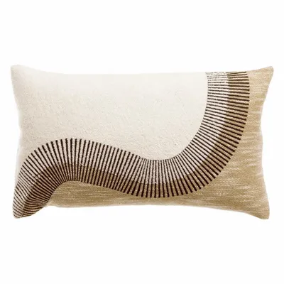 Coussins - Coussin brodé Hiro Naturel/Galet 30 x 50 - MAISON VIVARAISE - SDE VIVARAISE WINKLER