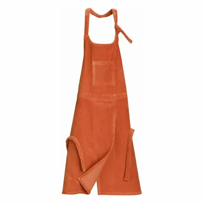 Tabliers de cuisine - Tablier de cuisine velours Oriane Cuivre 68 x 85 - MAISON VIVARAISE - SDE VIVARAISE WINKLER