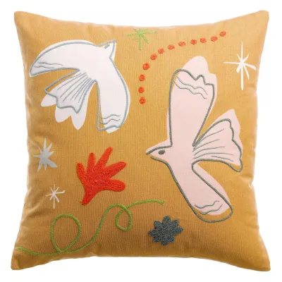 Cushions - Embroidered Cushion Anka Cannelle 45 X 45 - MAISON VIVARAISE - SDE VIVARAISE WINKLER