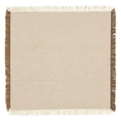 Serviettes - Serviette de table recyclée Kalea Naturel/Tabac 45 x 45 - MAISON VIVARAISE - SDE VIVARAISE WINKLER