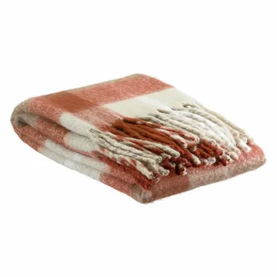 Throw blankets - Recycled tartan throw Isabel Caramel 130 X 160 - MAISON VIVARAISE - SDE VIVARAISE WINKLER