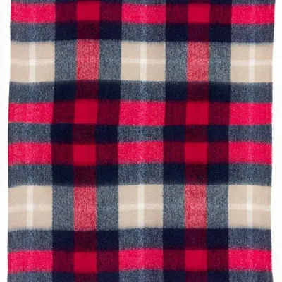 Plaids - Plaid tartan recyclé Isabel Marine 130 x 160 - MAISON VIVARAISE - SDE VIVARAISE WINKLER