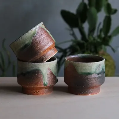 Mugs - Shigaraki-yaki Ceramic Cup Scarlet - ASEMI CO.