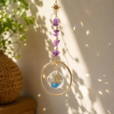 Objets design - Attrape-soleil Astra Améthyste - MANDALASHOP