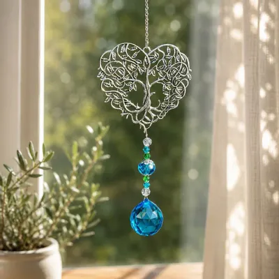 Gifts - Heart-shaped Tree of Life Suncatcher - MANDALASHOP