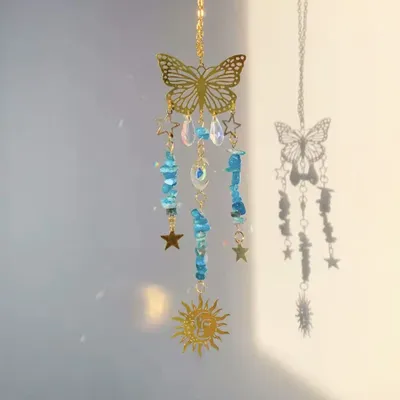 Gifts - Soluna Butterfly Blue Apatite Suncatcher - MANDALASHOP