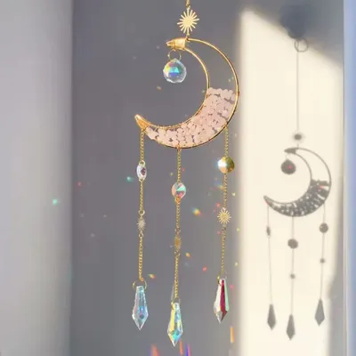 Design objects - Attrape-soleil Lune Mystique Quartz rose - MANDALASHOP