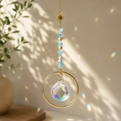 Cadeaux - Attrape-soleil Astra Aigue-marine - MANDALASHOP