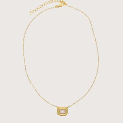 Jewelry - Leher Morganite Necklace 18K Recycled Fine Gold Plated Morganite - ZEN COLLECTIVE
