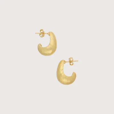 Jewelry - Cajou Hammered Gold Earrings 18K Recycled Fine Gold Plated Gold - ZEN COLLECTIVE