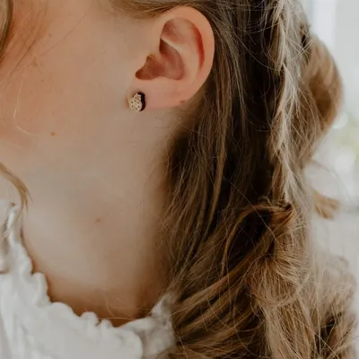 Boucles d'oreilles en bois - Coccinelles - LES PETITES HIRONDELLES