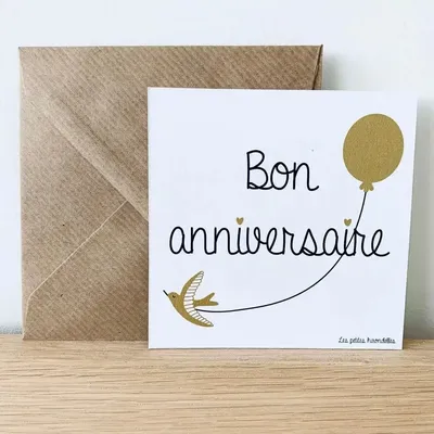 Papeterie bureau - Carte & enveloppe - Bon anniversaire - LES PETITES HIRONDELLES