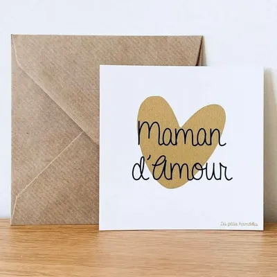 Papeterie bureau - Carte & enveloppe - Maman d'Amour - LES PETITES HIRONDELLES