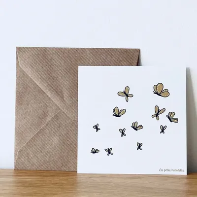 Papeterie bureau - Carte & enveloppe - Papillons - LES PETITES HIRONDELLES