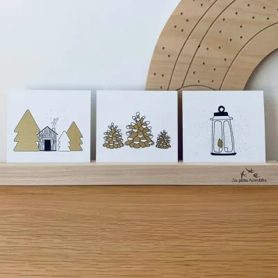 Stationery - Card & envelope - 3 Pine cones - LES PETITES HIRONDELLES