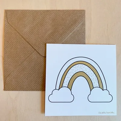 Papeterie bureau - Carte & enveloppe - Arc-en-ciel - LES PETITES HIRONDELLES