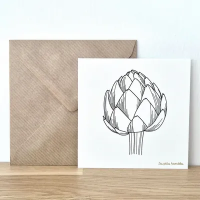 Papeterie bureau - Carte & enveloppe - Artichaut - LES PETITES HIRONDELLES