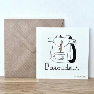 Papeterie bureau - Carte & enveloppe - Baroudeur - LES PETITES HIRONDELLES