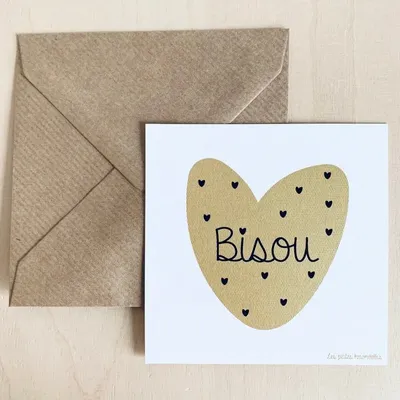 Papeterie bureau - Carte & enveloppe - Bisou - LES PETITES HIRONDELLES