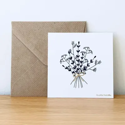 Papeterie bureau - Carte & enveloppe - Bouquet - LES PETITES HIRONDELLES